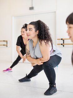 Group of women doing a dance workout for beginners