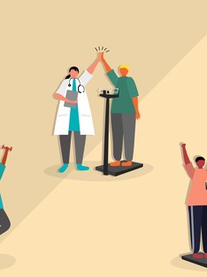 illustration of people with weight-loss success stories
